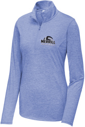 Ladies Tri-Blend Wicking 1/4-Zip Pullover with Design